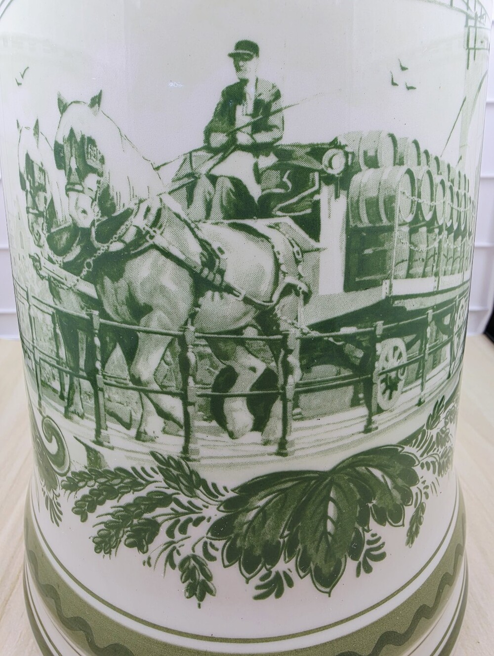 Holland Delft Green Floral Heineken Stein with Handle Vintage Large Stamped - Picture 13 of 15